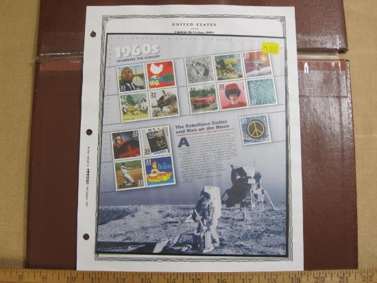 1999 souvenir pane "Celebrate the Century, 1960s," featuring 15 33 cent stamps commemorating The