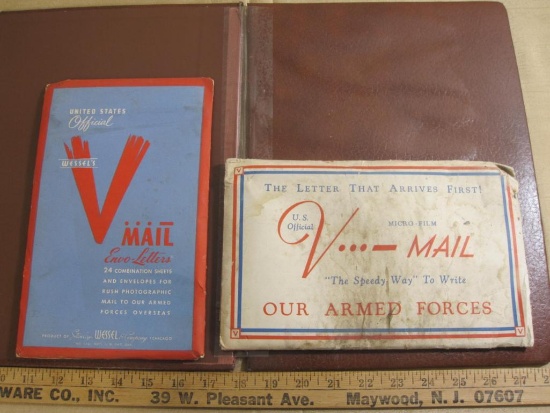 Lot includes vintage US official V-Mail envo-letters made by Stanley Wessel & Company AND US