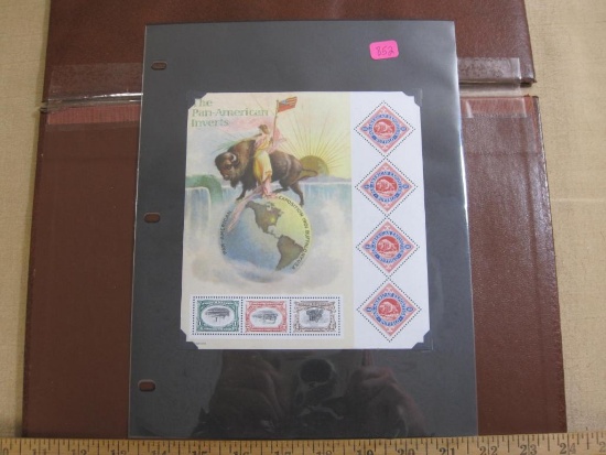 2001 "The Pan-American Inverts" philatelic souvenir sheet including 7 US postage stamps