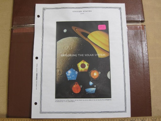 2000 "Exploring the Solar System" philatelic souvenir pane featuring 5 pentagonal $1 US postage