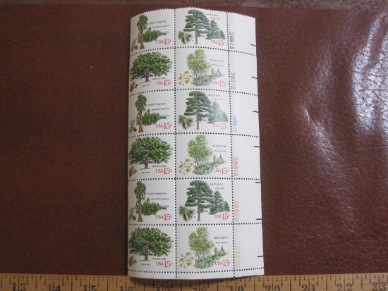 Block of 12 1978 15 cent American Trees US postage stamps, Scott # 1764-67