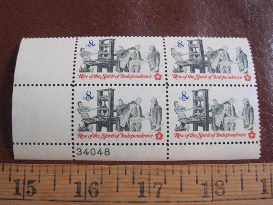 Block of 4 1973 8 cent Pamphlet Printing US postage stamps, Scott # 1476