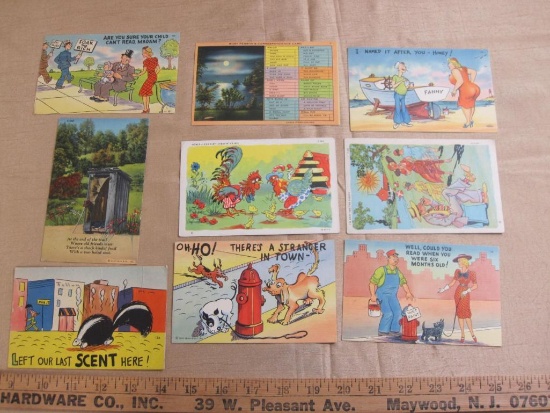 Lot of 9 vintage comedic post cards