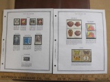 Two official Scott album pages: one, complete, features 10 1977 13 cent US postage stamps depicting