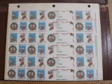 TWO full sheets of 1986 American Lung Association Christmas Seals and Gift Tags