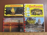 4 small (3 in. by 4. in. ) California souvenir photo booklets: 2 San Francisco, two Sacramento