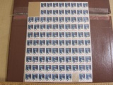 Partial sheet of 95 American Lung Association 1941 US Christmas Seal stamps, see pictures for