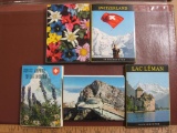 5 small souvenir photo booklets of Switzerland, the Swiss Alps and Alpine flowers