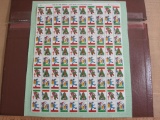 Full sheet of 100 1974 American Lung Association US Christmas seals; see pictures for condition