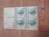 Block of 4 1958 Lajos Kossuth, Champion of Liberty 4 cent US postage stamps, #1117