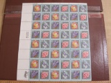 Full sheet of 48 1974 10 cent US mineral heritage US postage stamps, Scott # 1538-41
