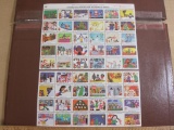 Full sheet of 54 seperated into two blocks of 1978 American Lung Association US Christmas seals; see