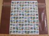 Full sheet of 100 1973 American Lung Association US Christmas seals; see pictures for condition