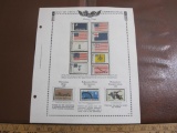 Completed stamp collecting album page printed by Minkus Publications; includes 13 mounted mint US