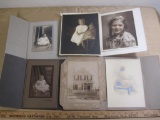 Lot of SIX vintage back & white portraits and photographs