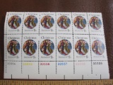 Block of 12 1972 8 cent Chirstmas Angels US postage stamps, Scott # 1471