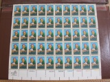 Full sheet of 50 1978 13 cent Harriet Tubman US postage stamps, Scott # 1744