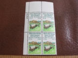 Block of 4 1974 10 cent First Kentucky Settlement US postage stamps, Scott # 1542