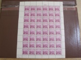 Full sheet of 48 1938 3 cent Landing of the Swedes and Finns US postage stamps, Scott # 836
