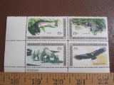 Block of 4 1971 Wildlife Conservation (trout, alligator, polar bear, California condor) 8 cent US