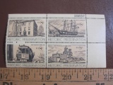 Block of 4 1971 Historic Preservation 8 cent US postage stamps, #1440-1443