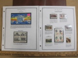 TWO official Scott album pages featuring 22 US postage stamps, mostly uncancelled, from 1975 & 1981