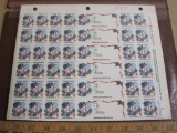 TWO full sheets of 1985 American Lung Association US Christmas seals & gift tags; see pictures for