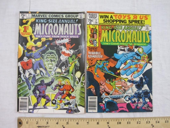 Two Bronze Age The Micronauts King-Size Annual Comic Books including #1 1979 and #2 1980, Marvel