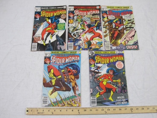 Five Comic Books Issues of The Spider-Woman no. 1, 2, 7, 8 & 10 April 1978-January 1979, Marvel