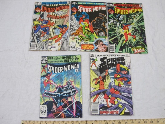 Five Comic Books Issues of The Spider-Woman no. 20, 37, 38, 42 & 48 November 1979-February 1983,