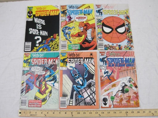 Six Issues of Web of Spider-Man Comic Books, No. 18-23, September 1986-February 1987, Marvel Comics