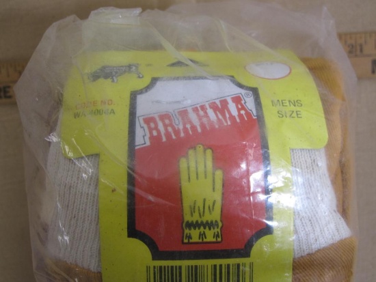 Unopened package of 12 pairs of Brahma working gloves