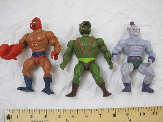 Lot of Three He-Man Masters of the Universe Action Figures, 1981 & 1983 Mattel, 9 oz