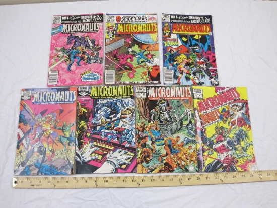 Seven The Micronauts Comic Books #35-37, 44-47, November 1981-November 1982, Marvel Comics Group,