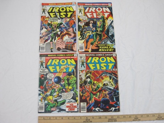 Four Comic Book Issues of Iron Fist No. 9-11 & 15, November 1976-September 1977, Marvel Comics