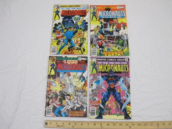 Four Issues of The Micronauts #1-4, January-April 1979, Marvel Comics Group, comics have some wear