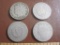Four V Nickels: 1898, 1899 (2), 1904