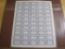 Full sheet of 50 1944 5 cent Flag of Korea US Postage Stamps, Scott # 921