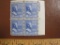 Block of 4 1938 Theodore Roosevelt 30 cent US postage stamps, #830