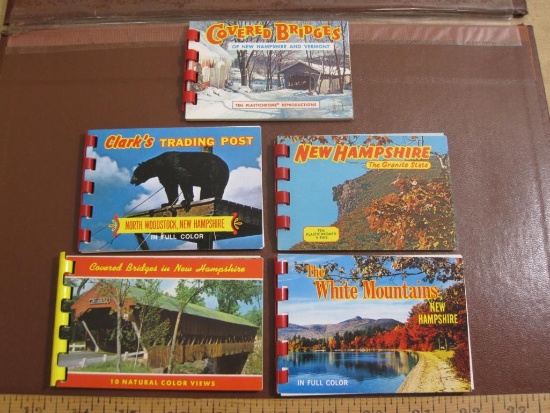 Lot of 5 color post card souvenier photo books from New Hampshire