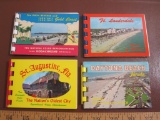 Lot of 4 color Florida Souvenir Photo Booklets, including Ft. Lauderdale, St. Augustine, Daytona