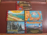 Lot of 5 Massachusetts color Souvenir Photo Booklets, including 2 Cape Cod, 1 Nantucket Island, 1