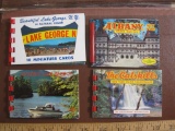 Lot of 4 small color New York State Souvenir Photo booklets: 1 The Catskills, 2 Lake George and 1