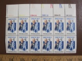 Block of 12 1978 George M. Cohan 15 cent US postage stamps, #1756