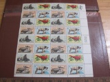 Full sheet of 32 1972 8 cent Wildlife Conservation US Postage Stamps, Scott # 1464-67