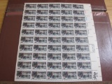 Full sheet of 50 1976 13 cent Christmas, Currier US Postage Stamps, Scott # 1702