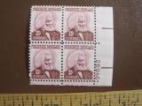 Block of 4 1965 Frederick Douglass 25 cent US postage stamps, #1290