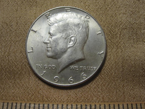 Silver 1966 Kennedy Half Dollar, 40% Silver 11.4g