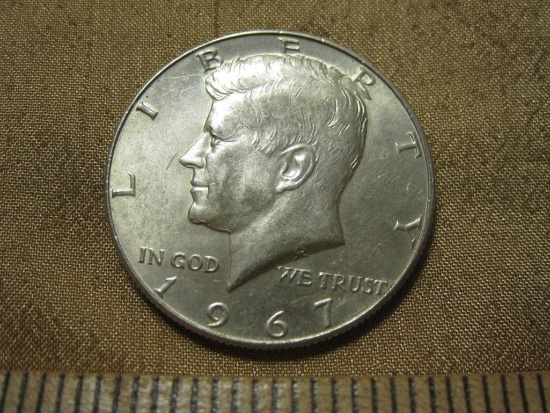 1967 Silver Kennedy Half Dollar, 40% Silver, 11.4g