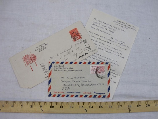Vintage Correspondence RE Trust Officer Letter and Postmarked Envelope for Operation Happy Child